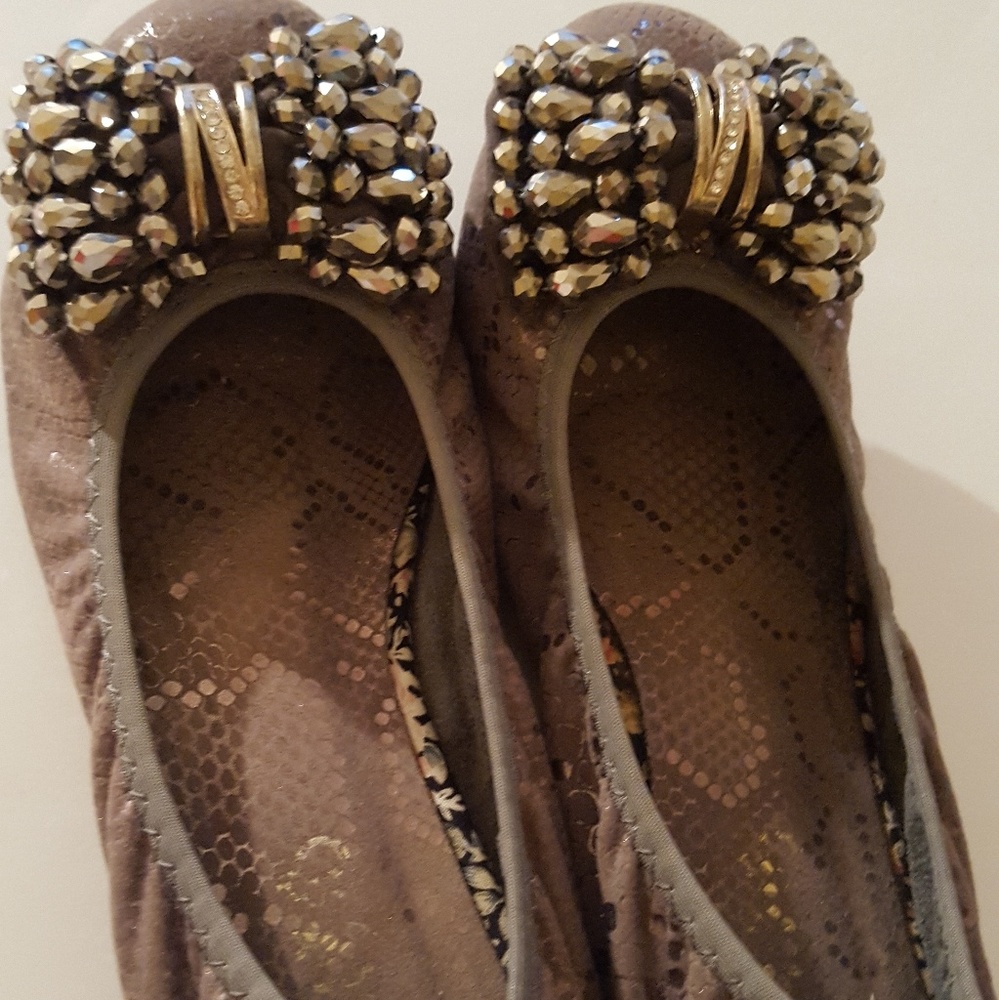 BLINGED OUT DARK GREY FLATS 7.5