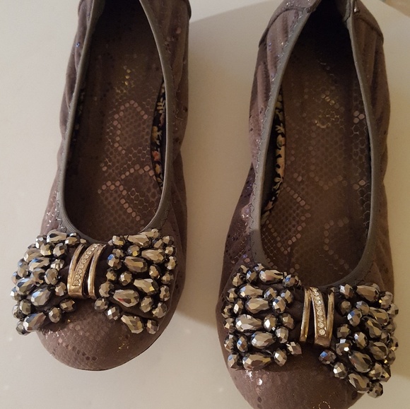 BLINGED OUT DARK GREY FLATS 7.5 - Picture 3 of 4