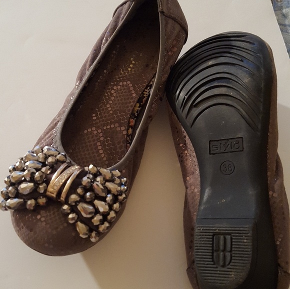 BLINGED OUT DARK GREY FLATS 7.5 - Picture 4 of 4