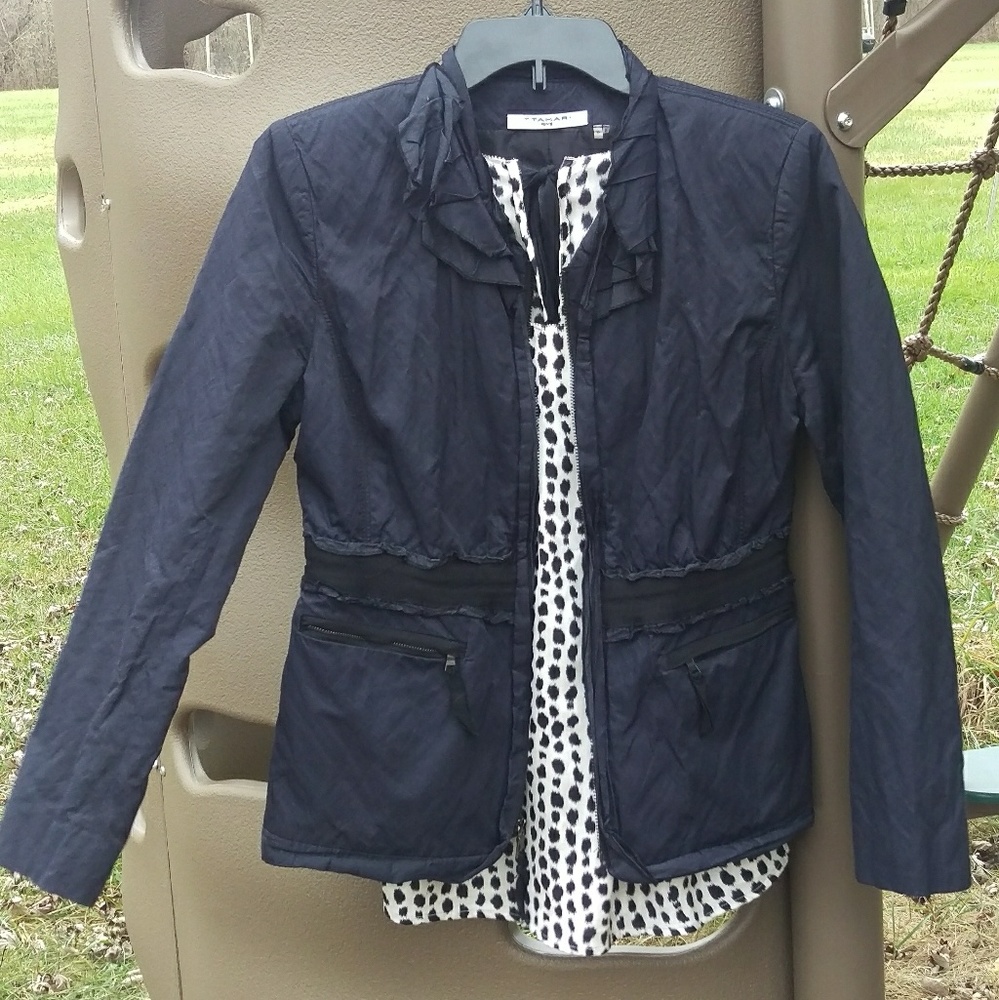 T Tahari Zip-up Blazer