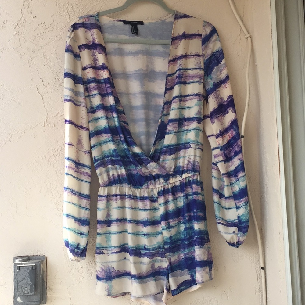“Watercolor” long sleeved romper