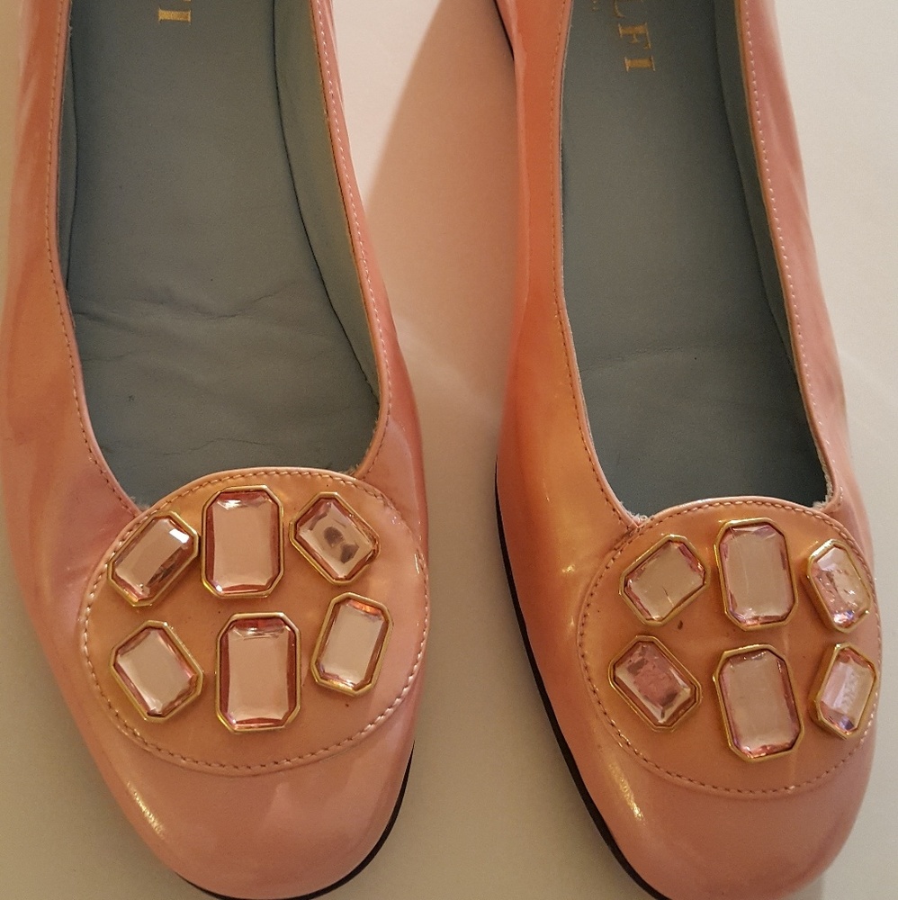PINK BLINGED FLATS 7.5