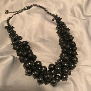 Lia Sophia black bauble collar necklace