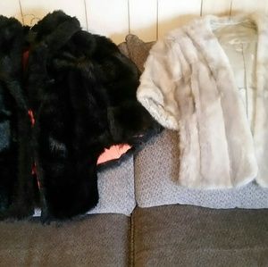 Black & Beige mink shawls. $100 O.B.O.