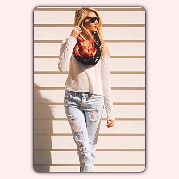 USA Flag Infinity Scarf Lightweight Vintage Look - Picture 6 of 6