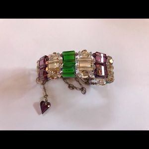 Fern Green Lilac & Golden Shadow Crystal Bracelet