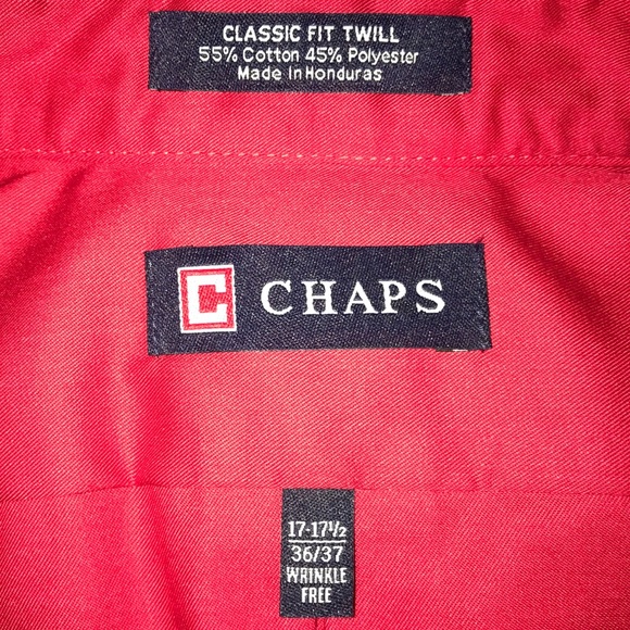 NWT Men's Chaps button down red shirt - Picture 2 of 2