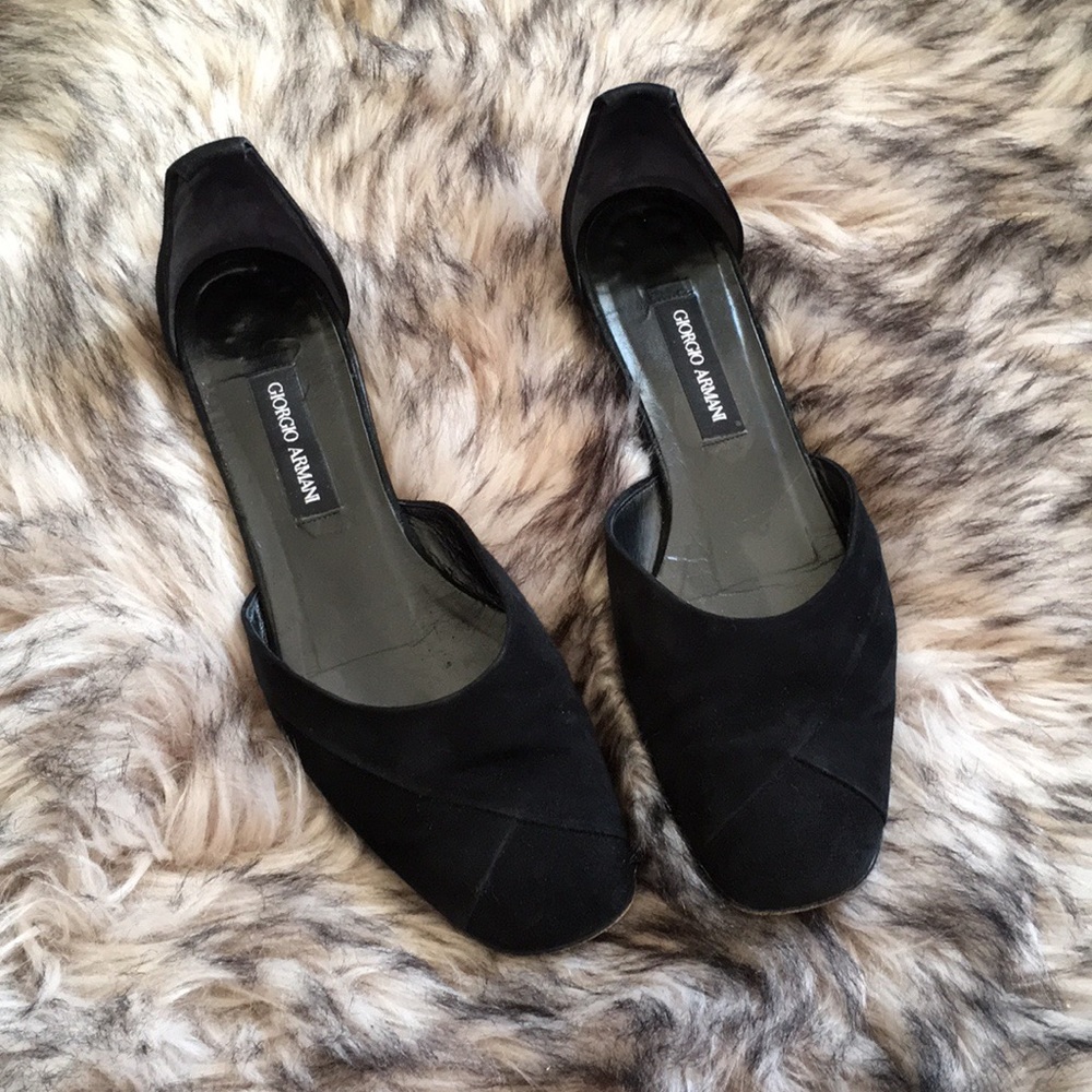 Giorgio Armani Black Flats 37 1/2