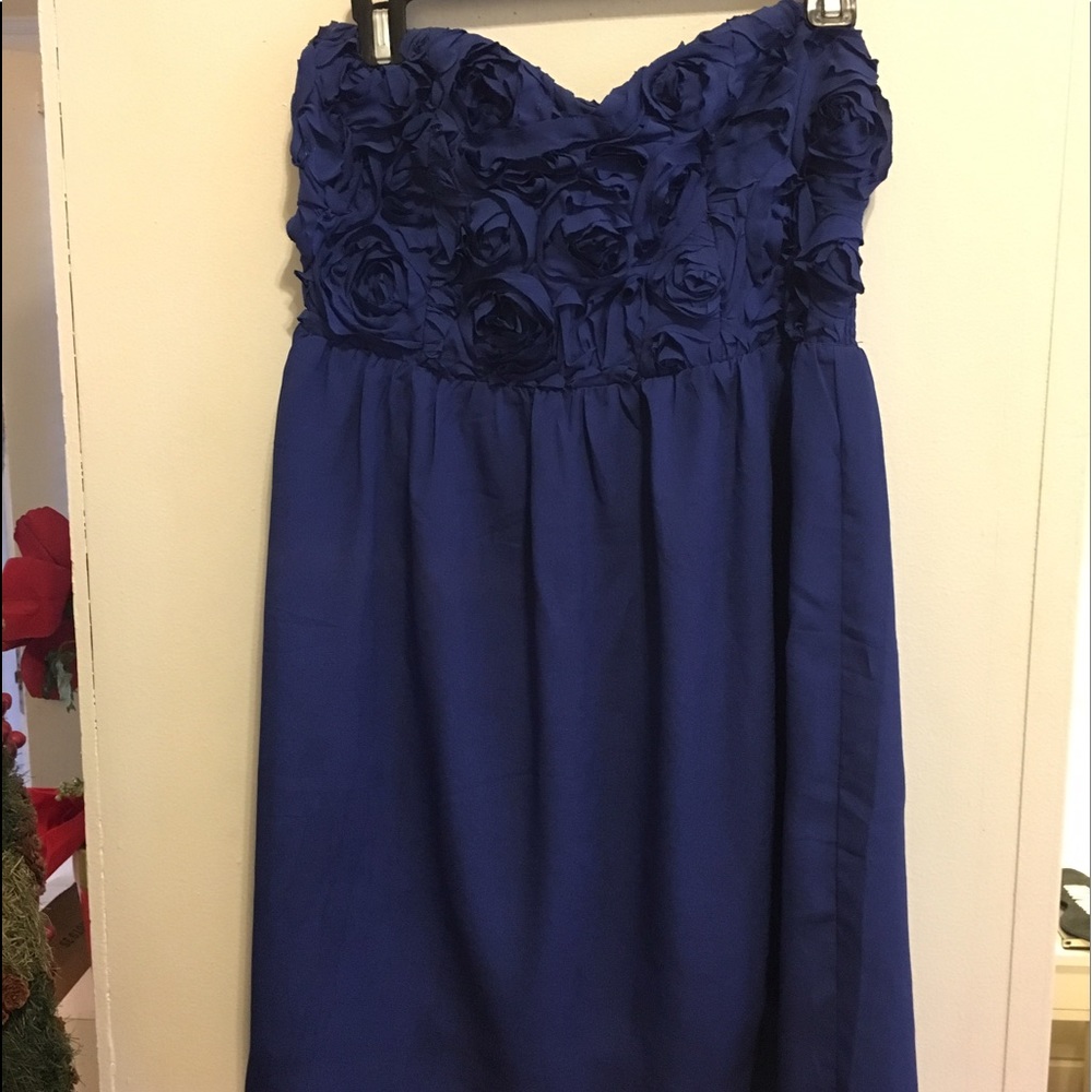Royal blue/ purple strapless dress