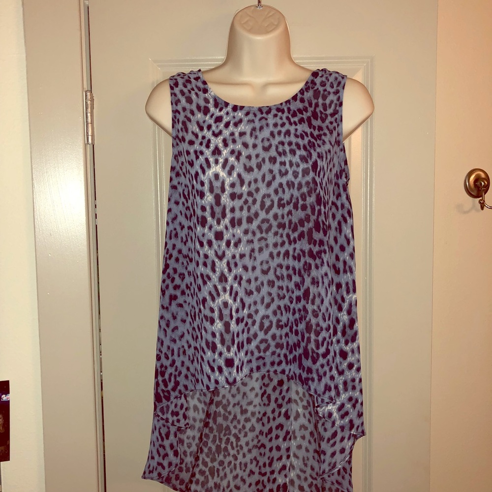 Blue cheetah print high low top - Ya brand
