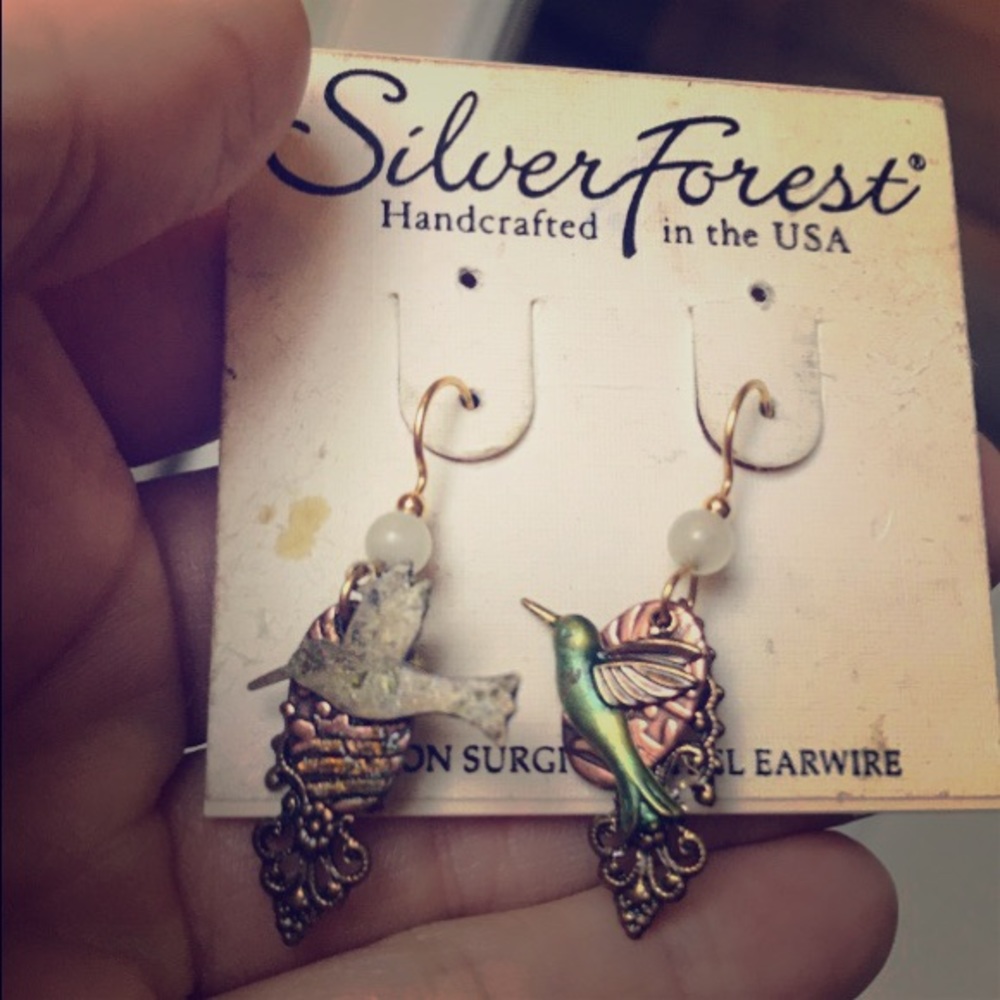 Rustic Hummingbird earrings