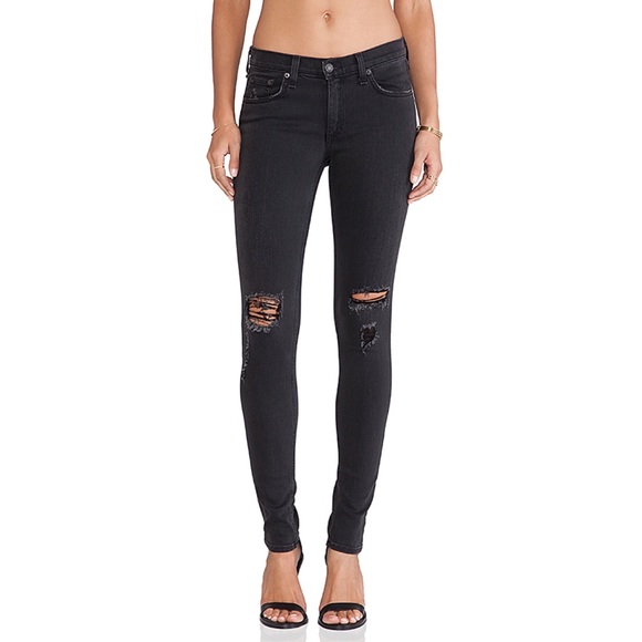 rag & bone Denim - Rag & Bone Skinny Jeans Black Distressed