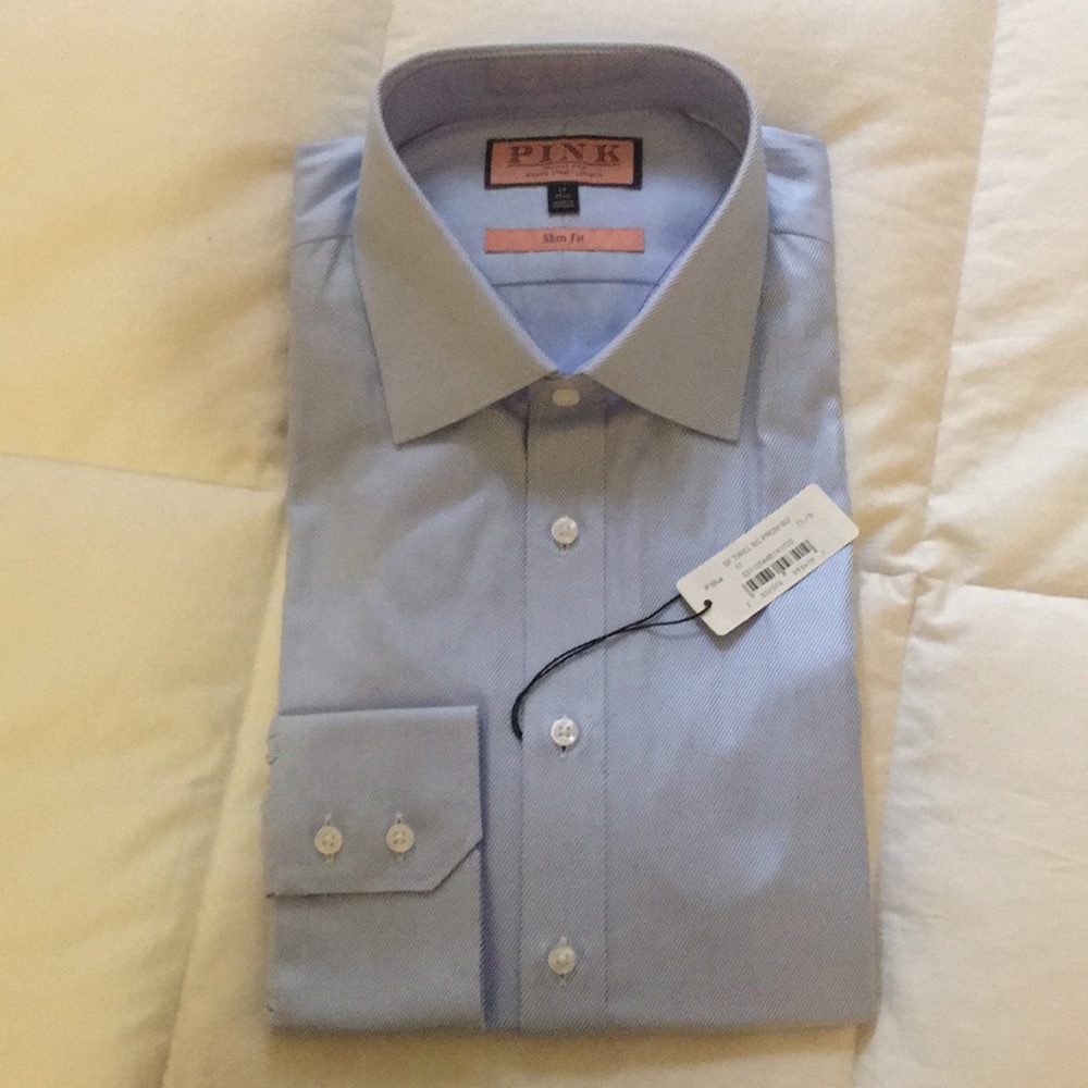Blue Thomas Pink slim fit button down