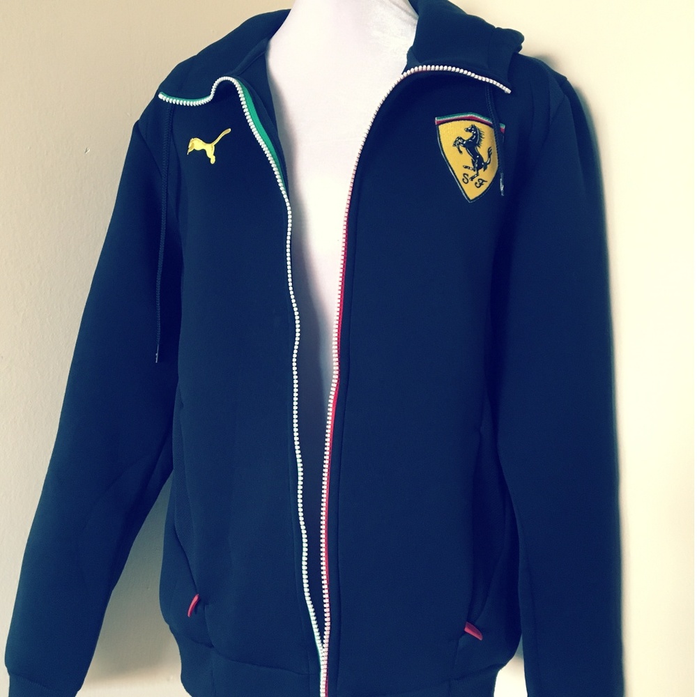 Puma Ferrari Black Hooded Track Jacket