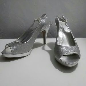 Glittery Silver Heels