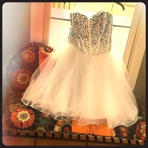 Blue Ombré Homecoming Dress/ Party Dress