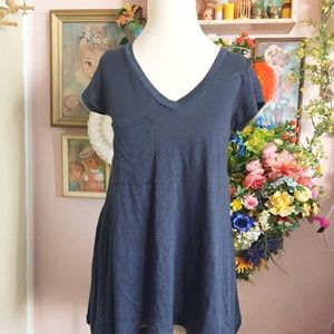 Promesa Dark Navy Blue Gray Assymetrial Tee Shirt Too Size Small