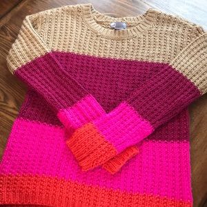 Multicolored sweater- burgundy, pink, orange, tan