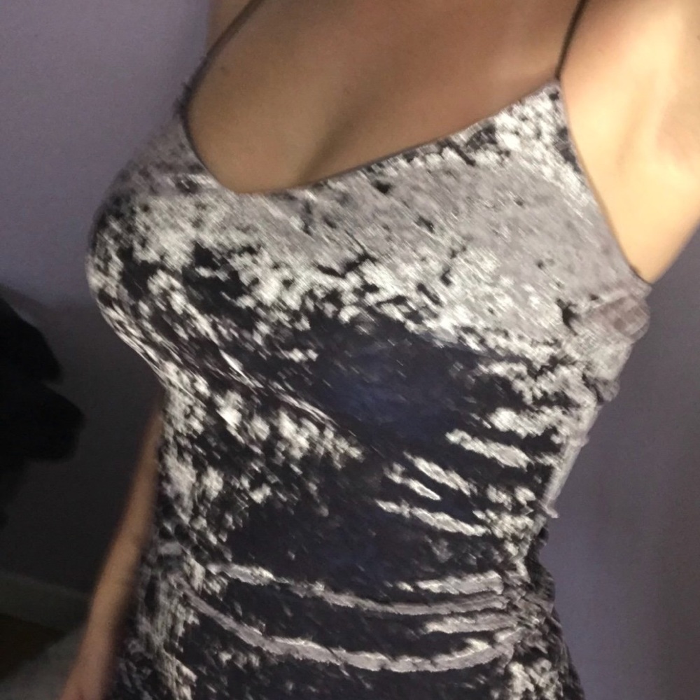 GRAY VELVET DRESS