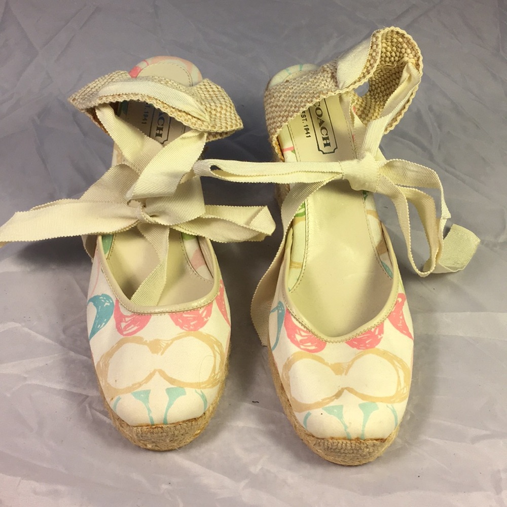 Coach cc logo 10 multicolored Espadrilles wedges
