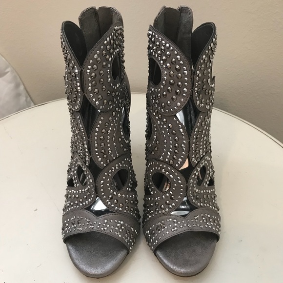 Rhinestone heel booties - Picture 1 of 6