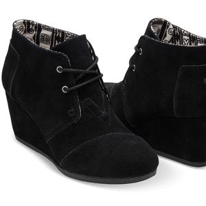 Toms desert suede wedge booties