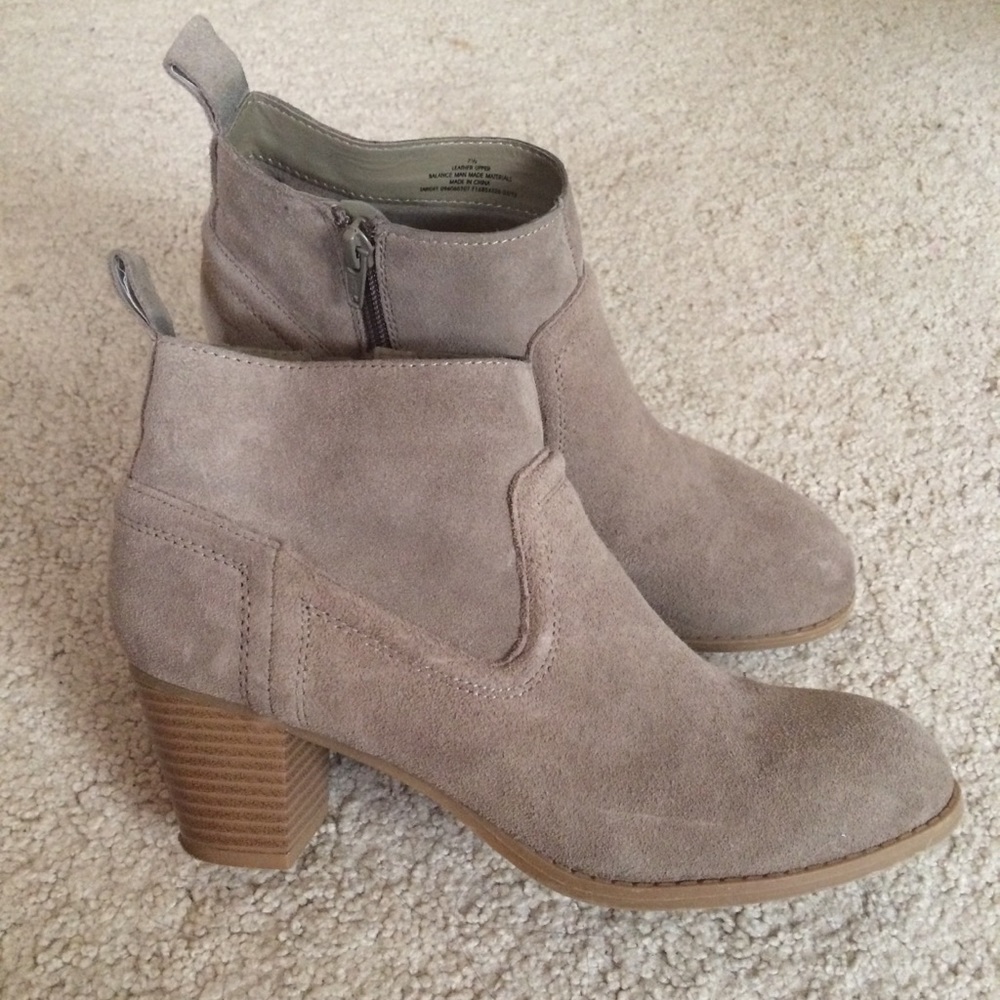 Taupe Faux Suede Booties