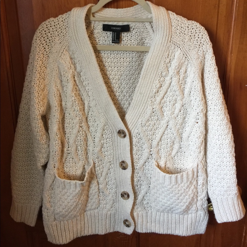 Forever 21 Chunky Cable Knit Cardigan