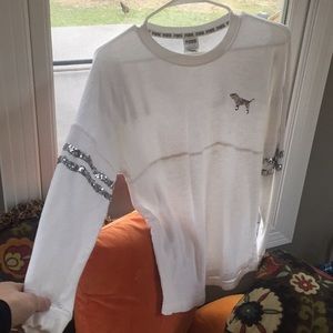 PINK Long-sleeve Sparkly Shirt