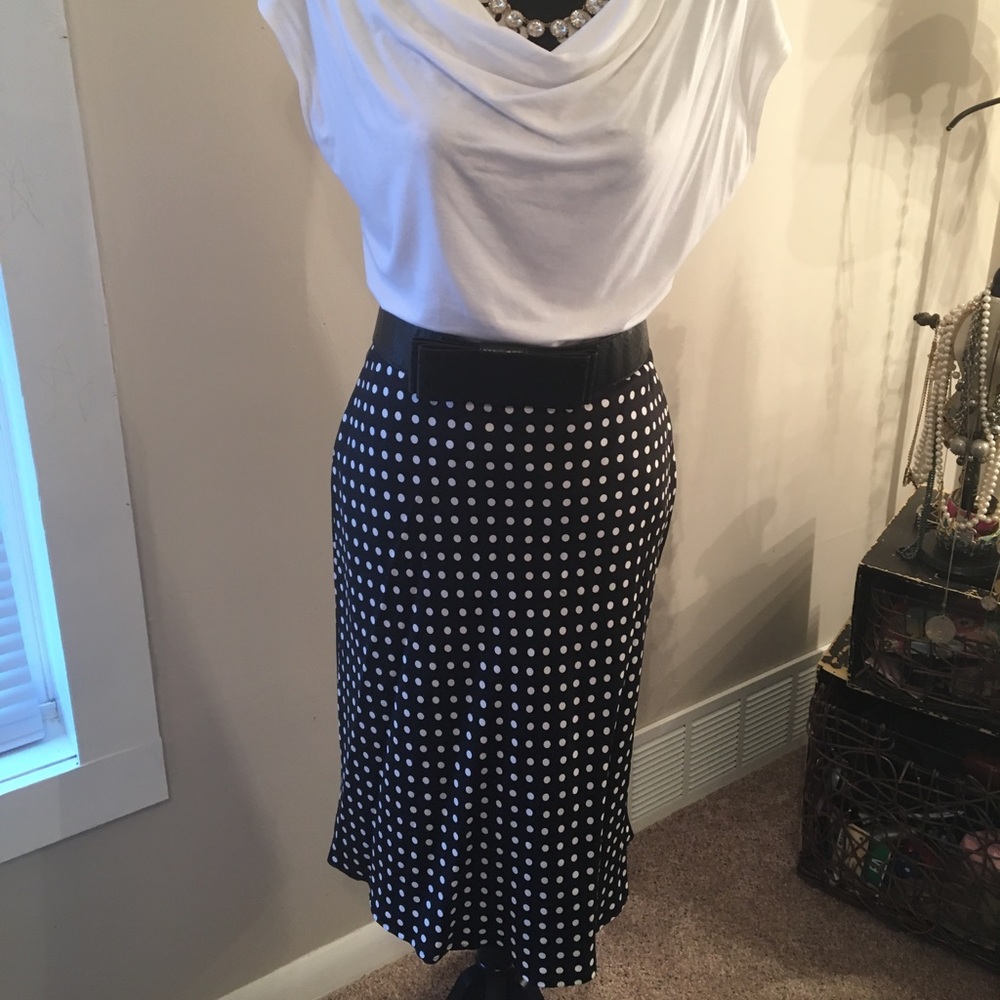 Fabulous Silk Anne Klein Polka Dot Skirt
