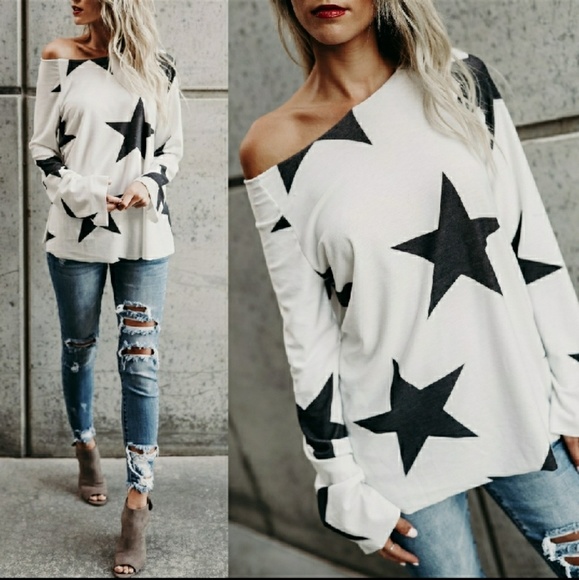 SALE OVERSIZE STARS TOP - Picture 2 of 2