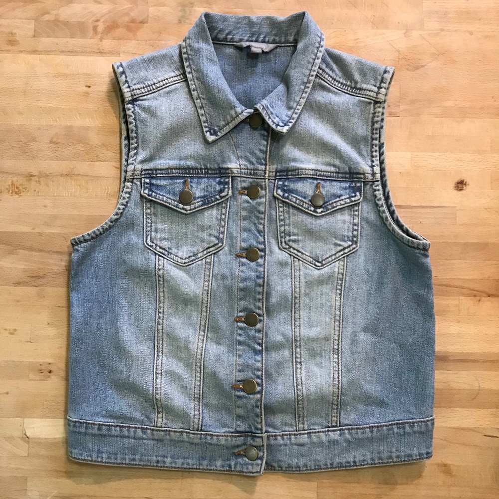 Faded Wash Denim Vest