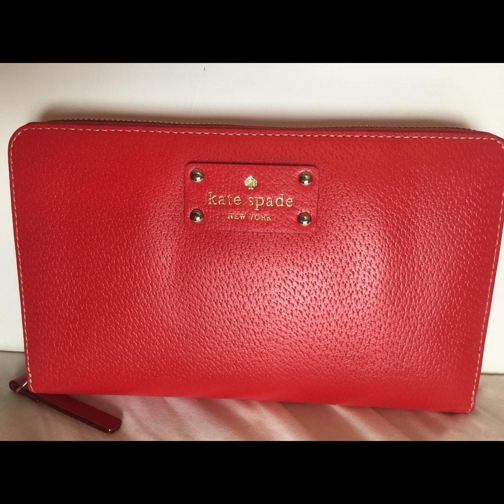 Kate spade red passport wallet