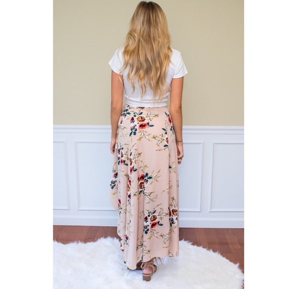 New Khaki Wildflower Wrap Maxi Skirt Lulus - Picture 4 of 6