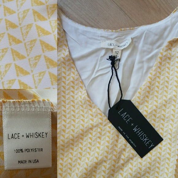 ☀Lace + Whiskey Yellow Geo Print Tunic Dress - Picture 3 of 3