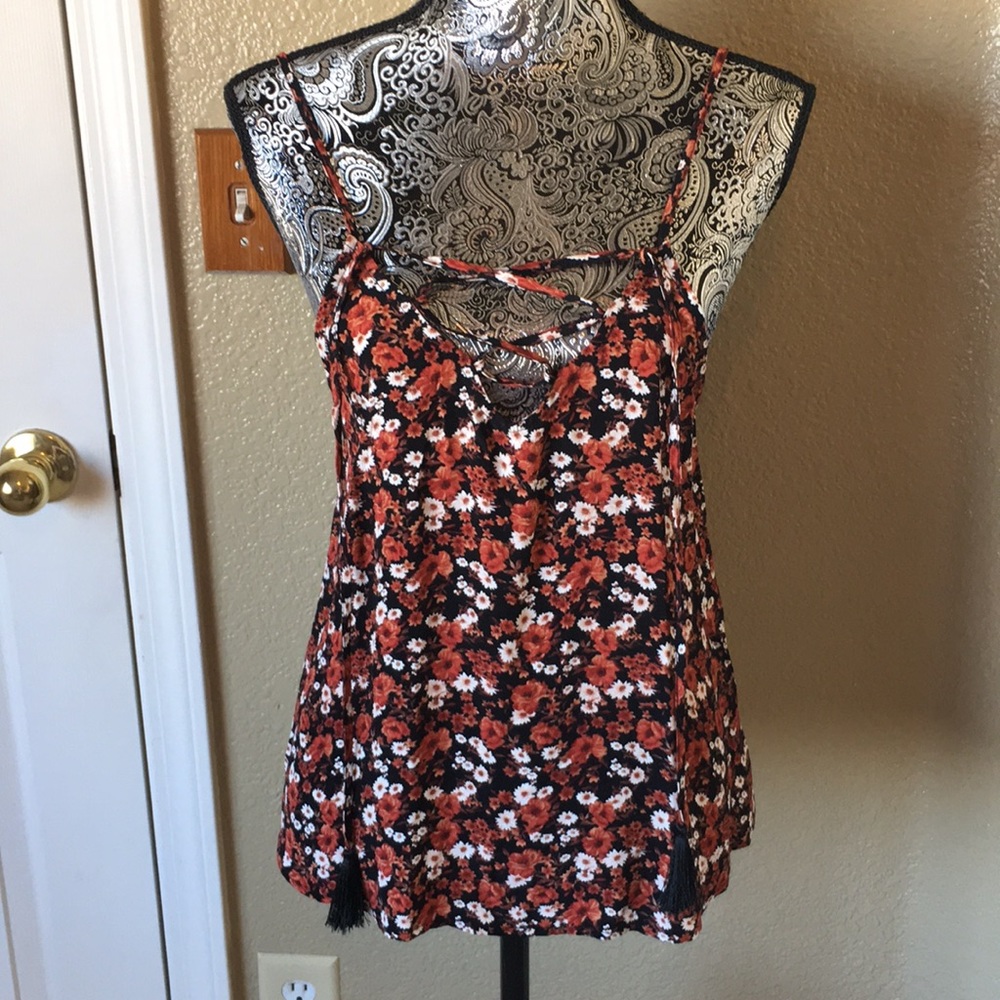 Forever 21 Tassel Floral Tank