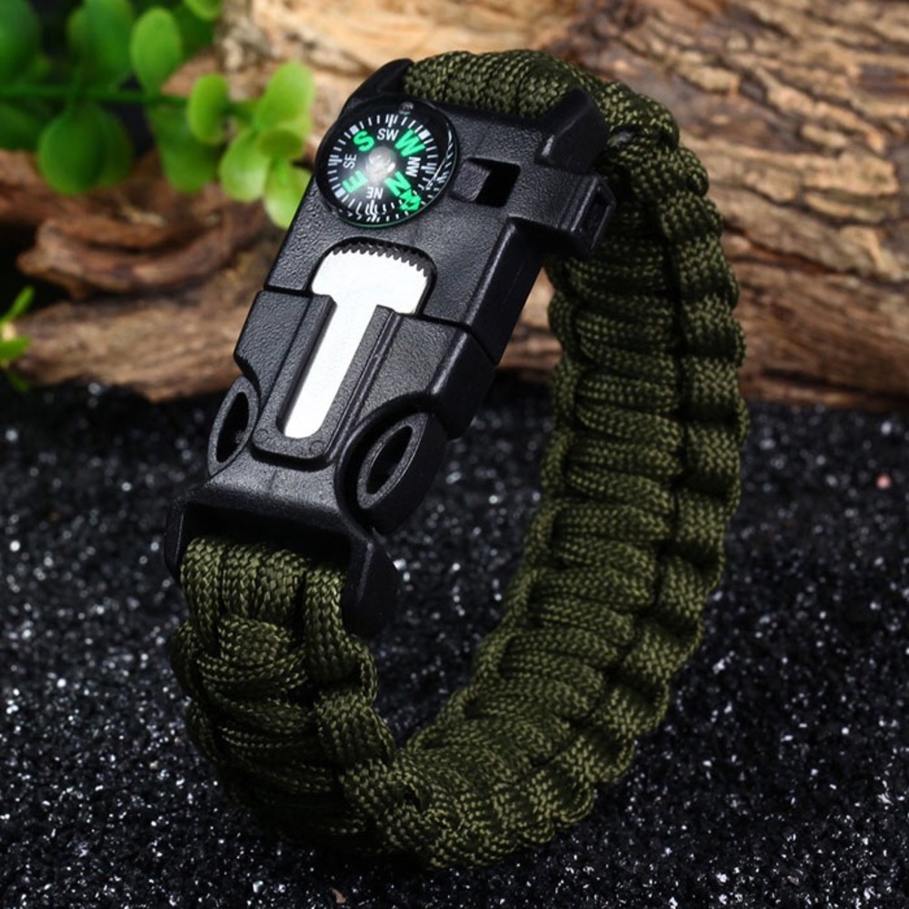 5 in 1 Outdoor Survival Bracelet Army Green