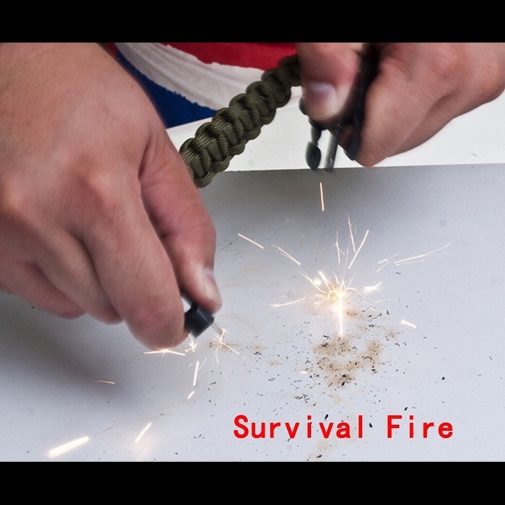 5 in 1 Outdoor Survival Bracelet Army Green - Picture 6 of 7