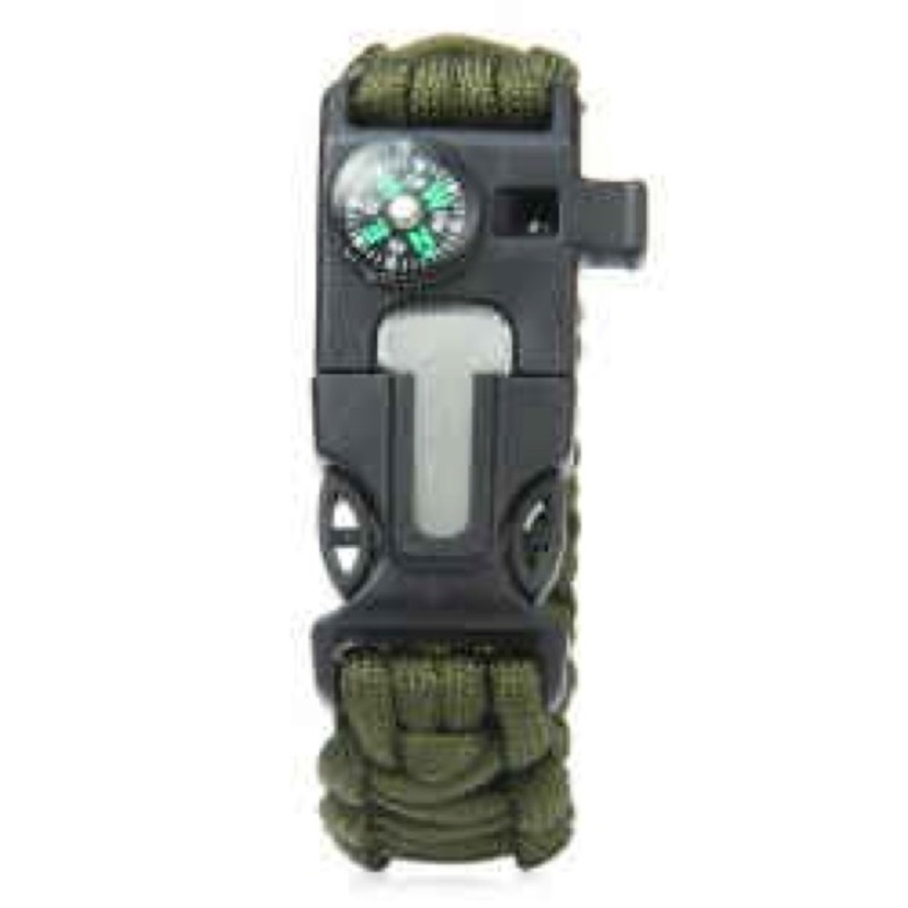 5 in 1 Outdoor Survival Bracelet Army Green - Picture 2 of 7