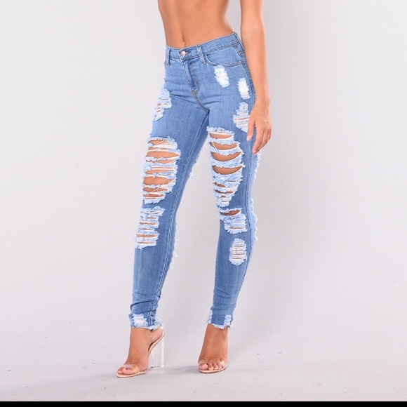 completely destroyed jeans