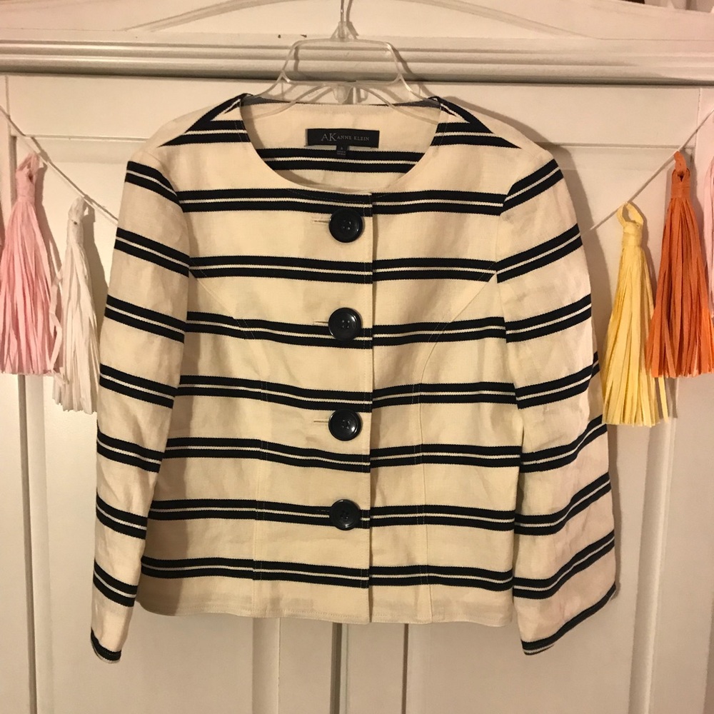 B&W striped Anne Klein blazer