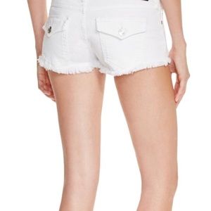 True Religion Cutoff Denim Shorts Optic White