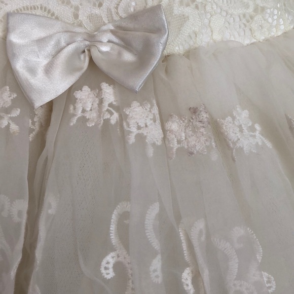 Cream and coral/salmon dress - Picture 3 of 8