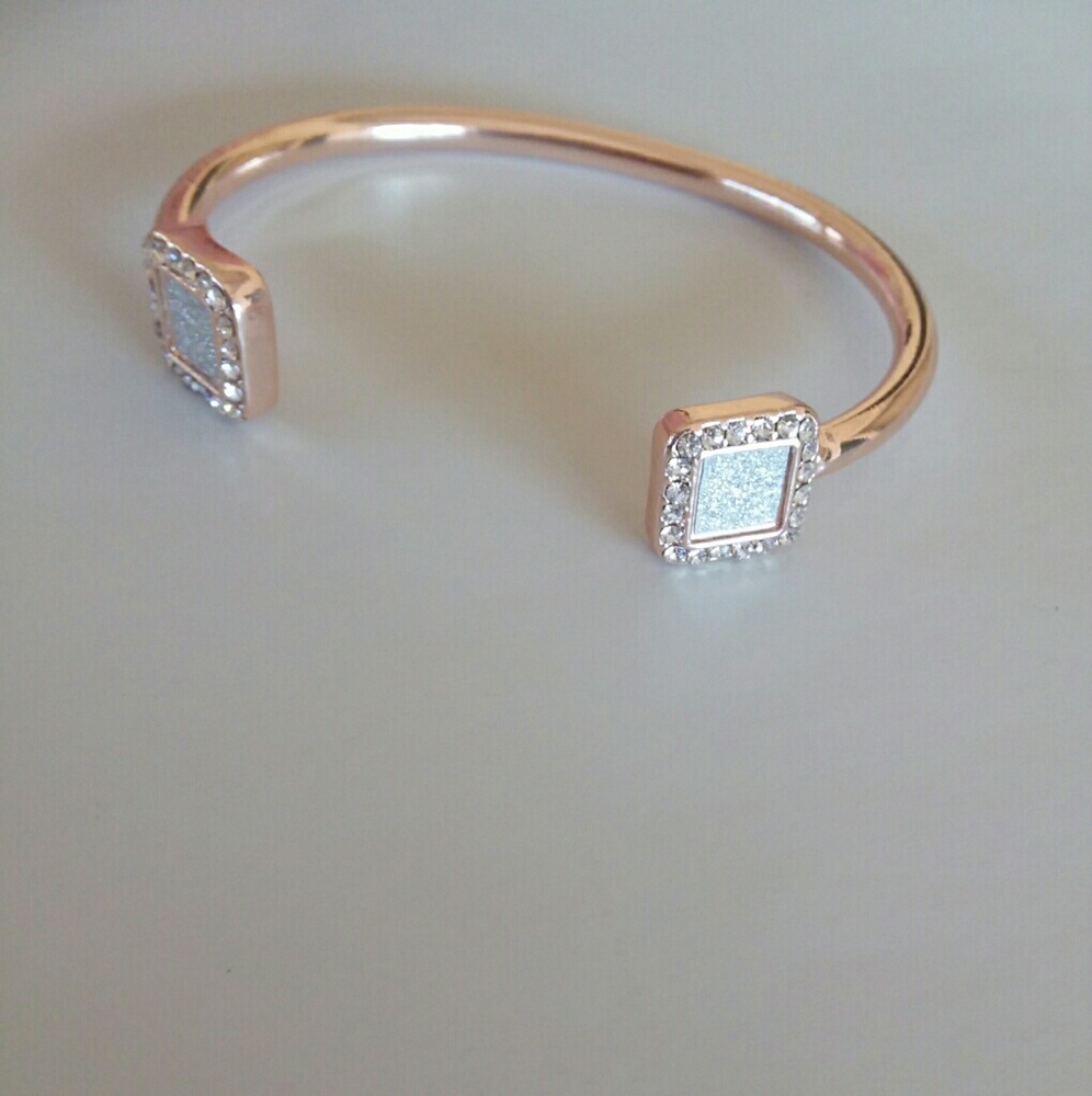 New Snow White Drusy High Polish Rose Bangle