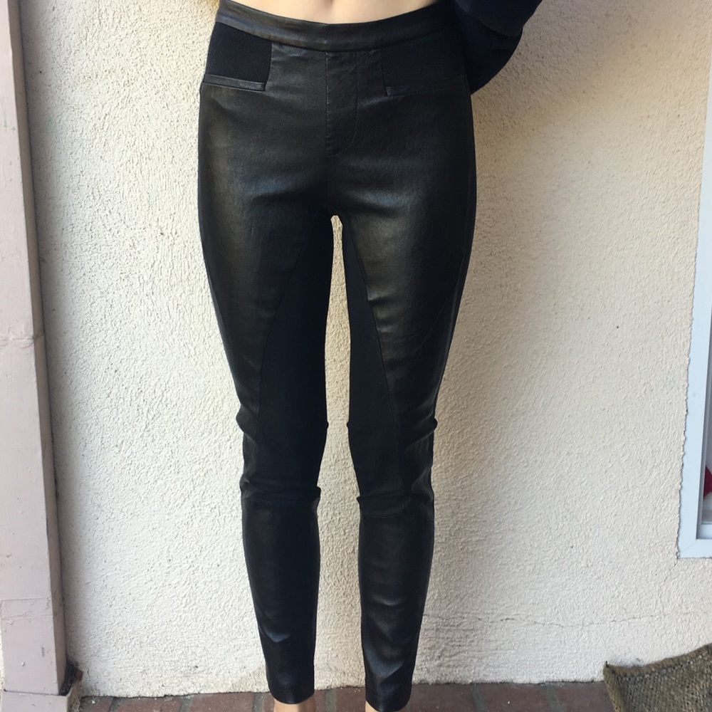 Hemlut Lang Leather Panel Leggings Size 4