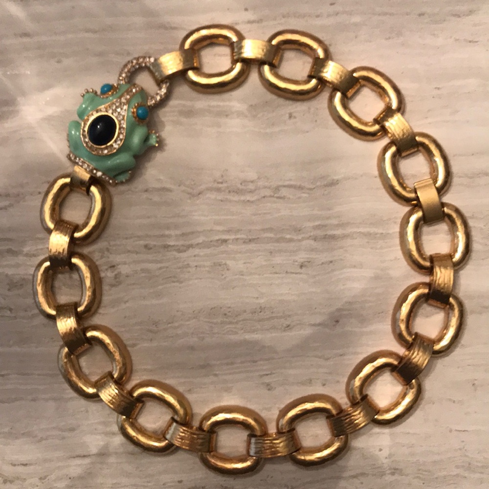J.Crew Frog Gold Link Necklace