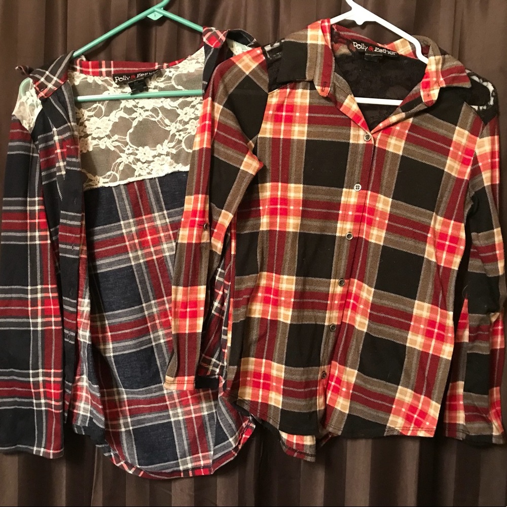 BUNDLE of Adorable Flannels with Lace Details