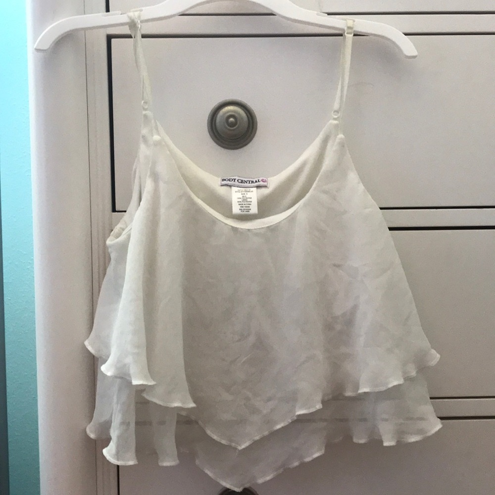White flowy crop top