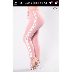 Plus Size Lace Up Pink pants