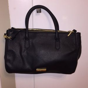 Olivia + job black leather handbag